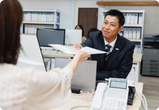 迅速な対応で信頼関係を築いていきます。「ありがとう」の言葉をいただけたときの喜びは格別です。